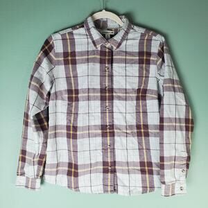 Toad & Co Womens Heather Gray Plaid Lightfoot LS Flannel Shirt Size Small